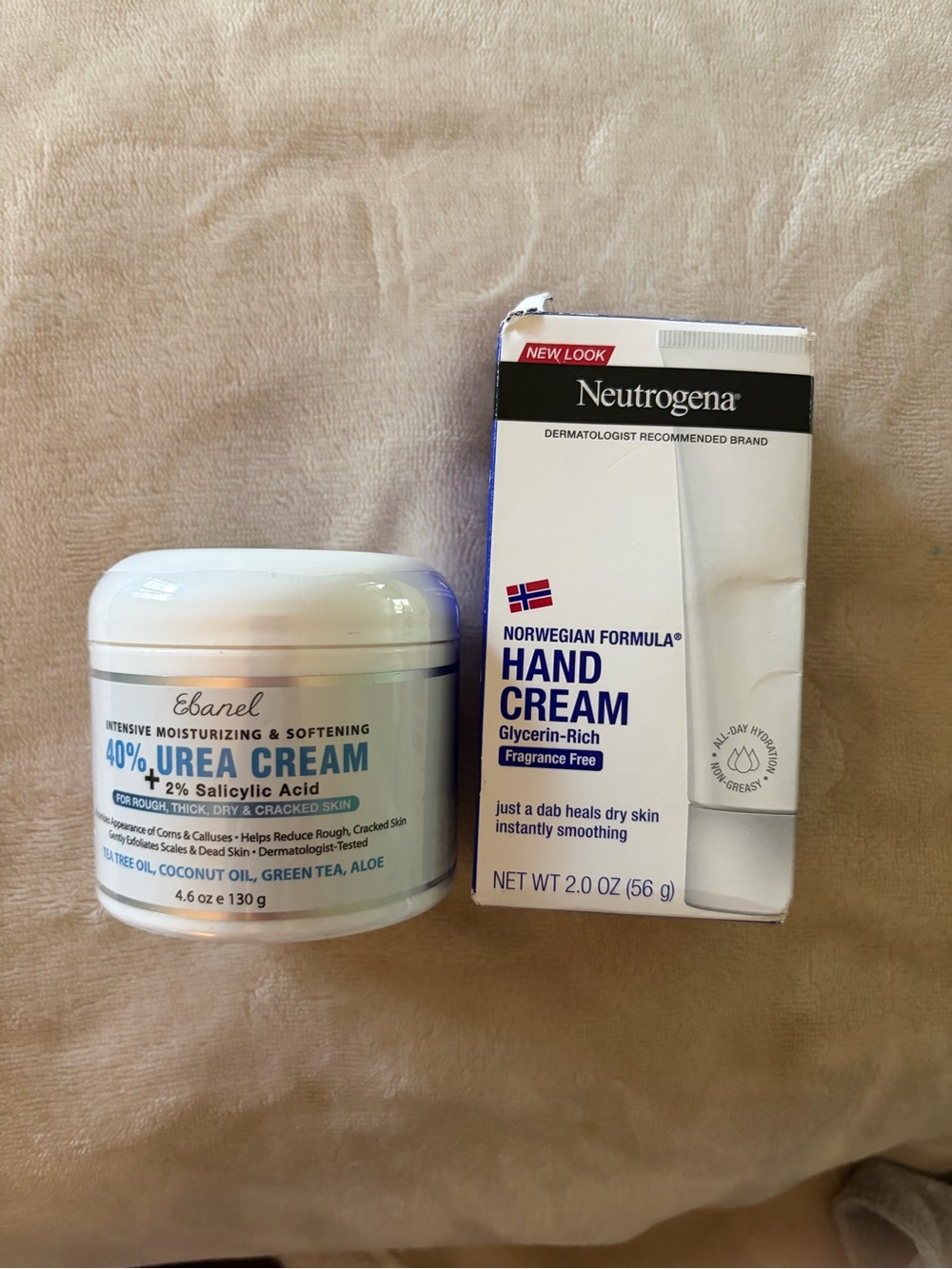 Ebanel 40% Urea Cream & Neutrogena Norwegian Formula Hand Cream